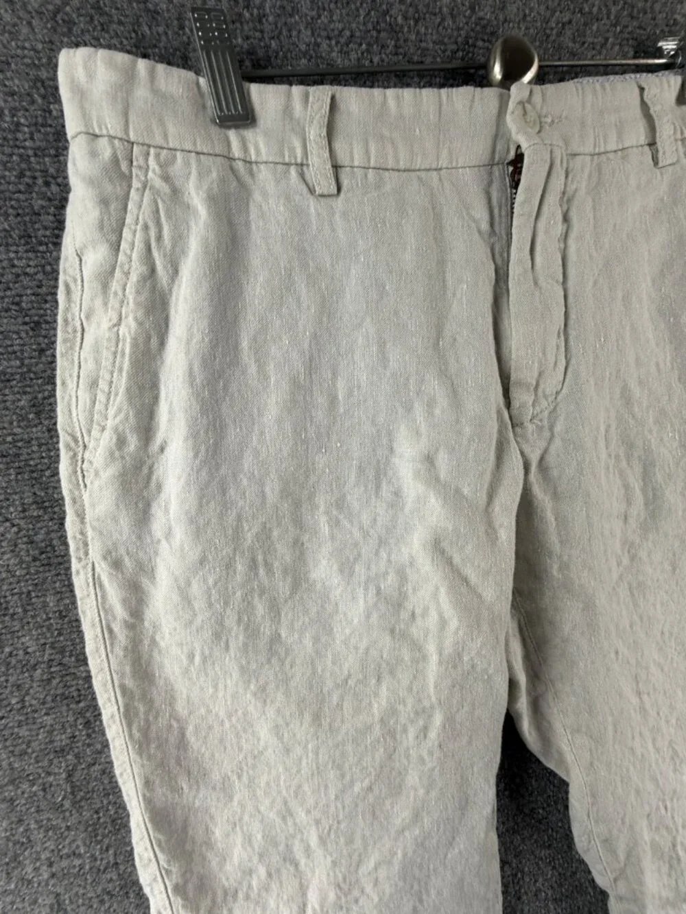 Ballin All Linen Pants Men Size 35 Slacks Dressy Beige Gray Business ACTL 34X30